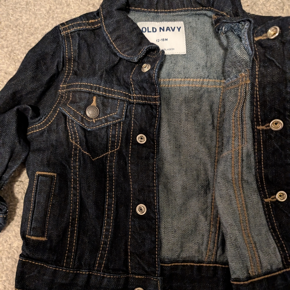 Old Navy Kids Denim Jacket - Black - Picture 3 of 5